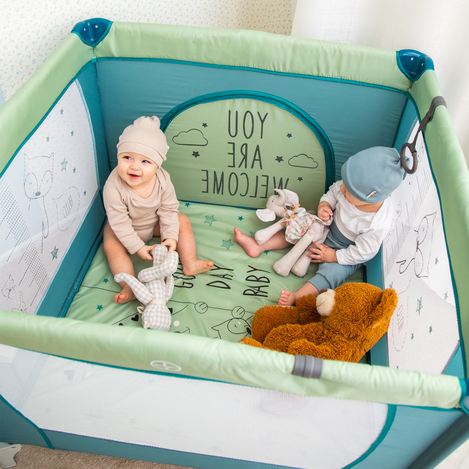 Манеж Amarobaby Walky Good Day Giraffe Серый AMARO-26WGG-Se - фото 20
