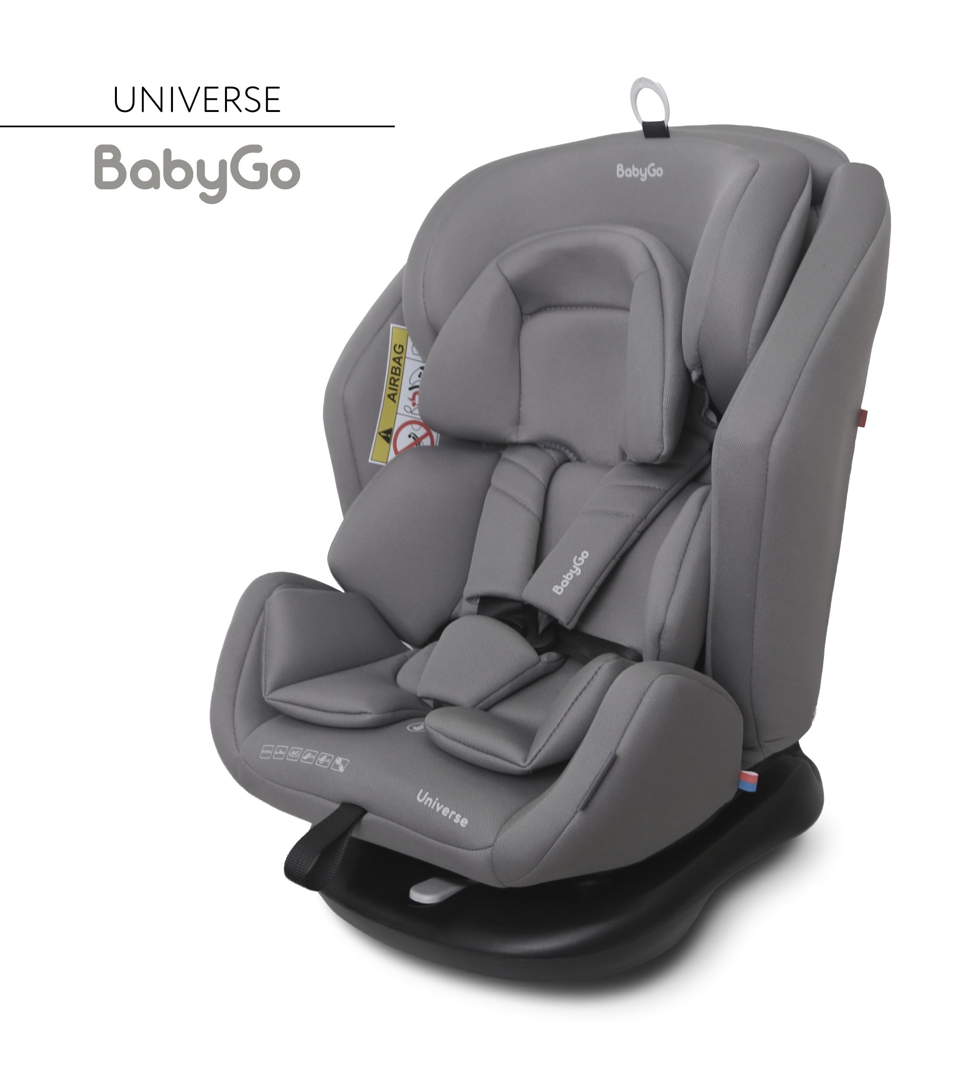Автокресло BabyGo Universe New 0+/1/2/3 (0-36 кг) серый - фото 2