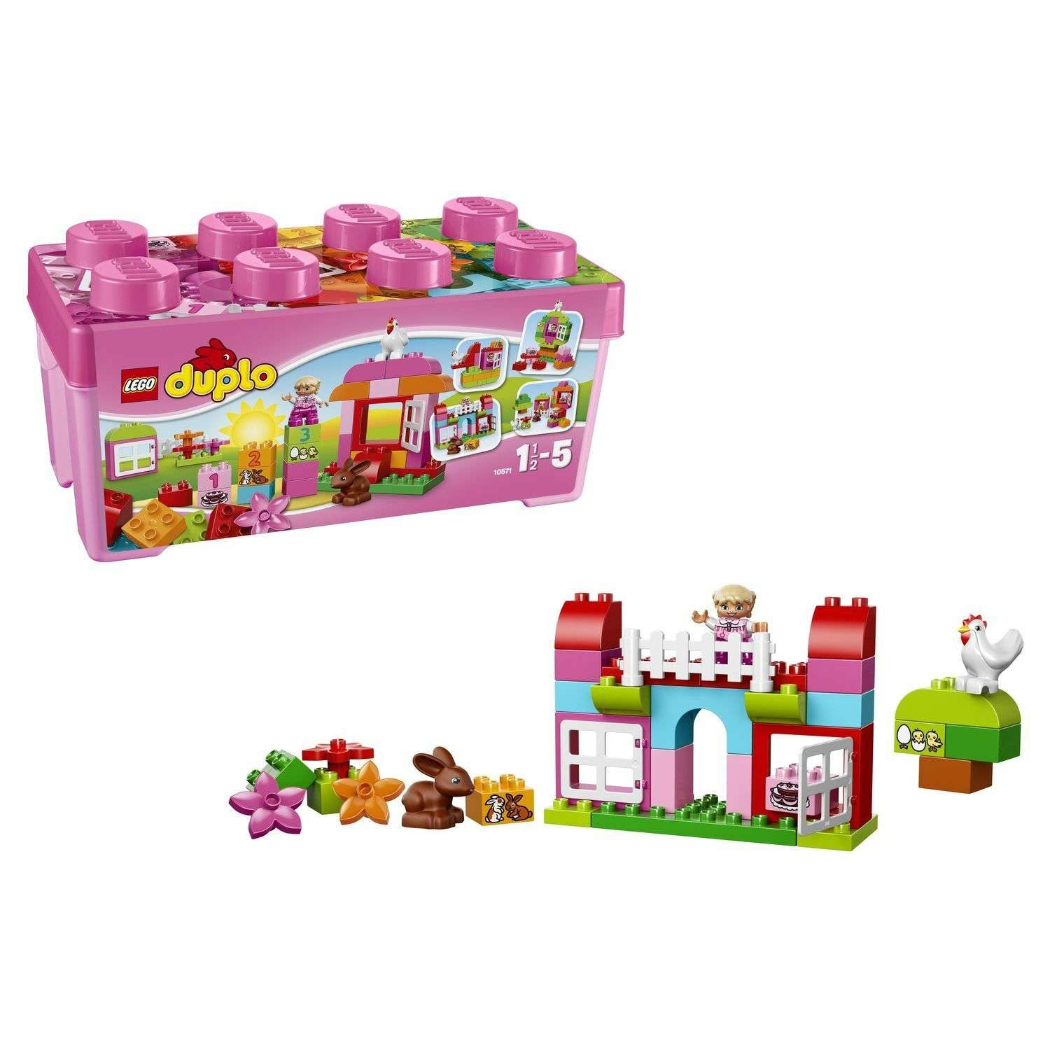 Конструктор LEGO DUPLO Лучшие друзья курочка и кролик блочный - фото 1