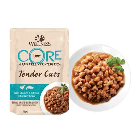 Корм влажный для кошек Wellness CORE Core 85г с курицей и лососем