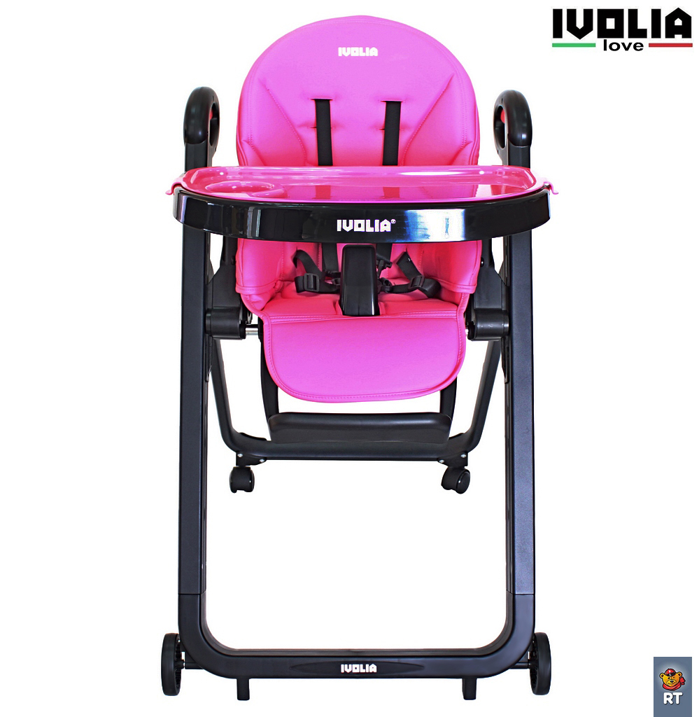 Стульчик для кормления Ivolia LOVE 02 4 колеса pink трансформер - фото 2