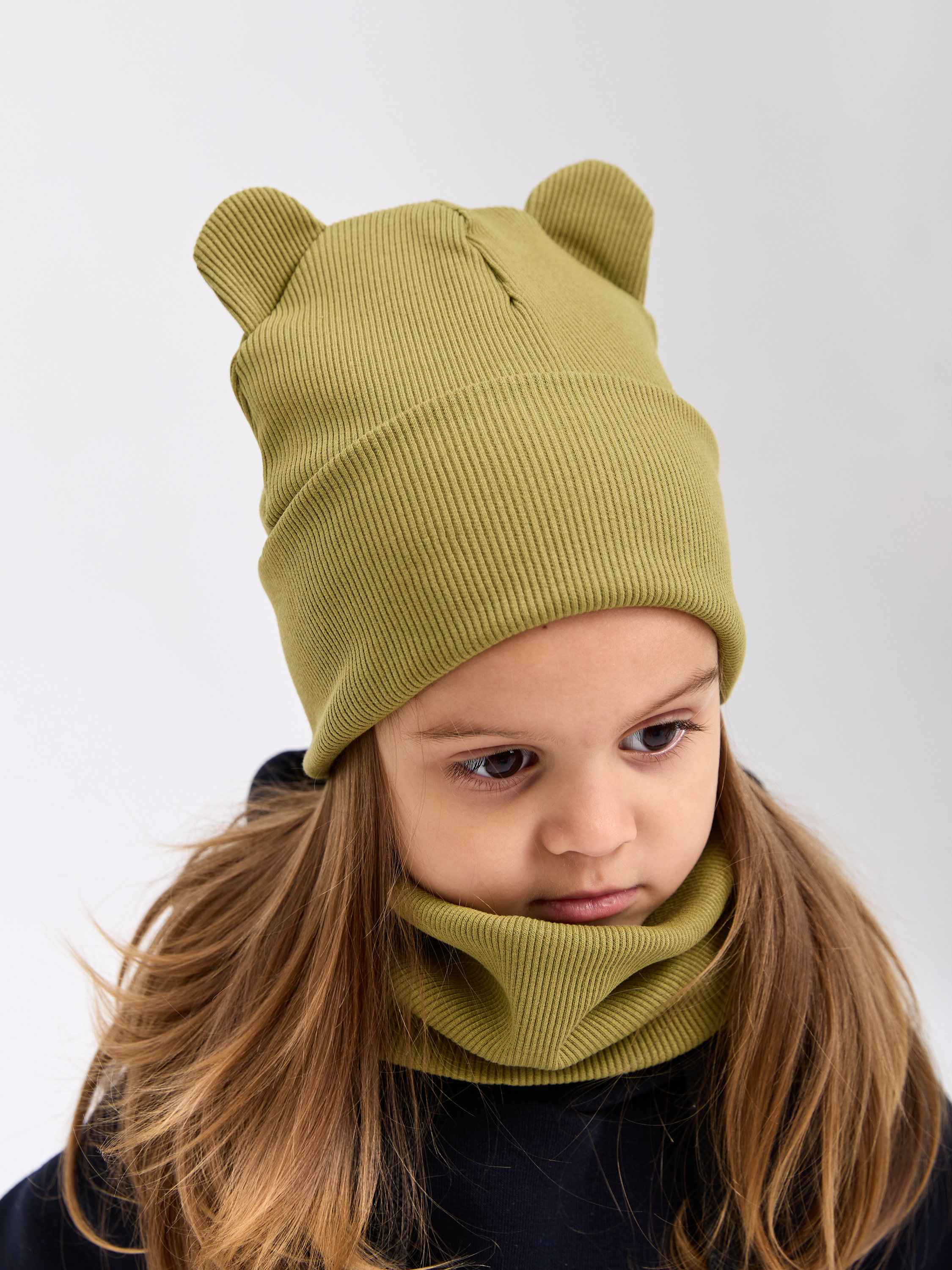 Шапка и снуд Лапушка 0257 хаки р.40-44 - фото 8