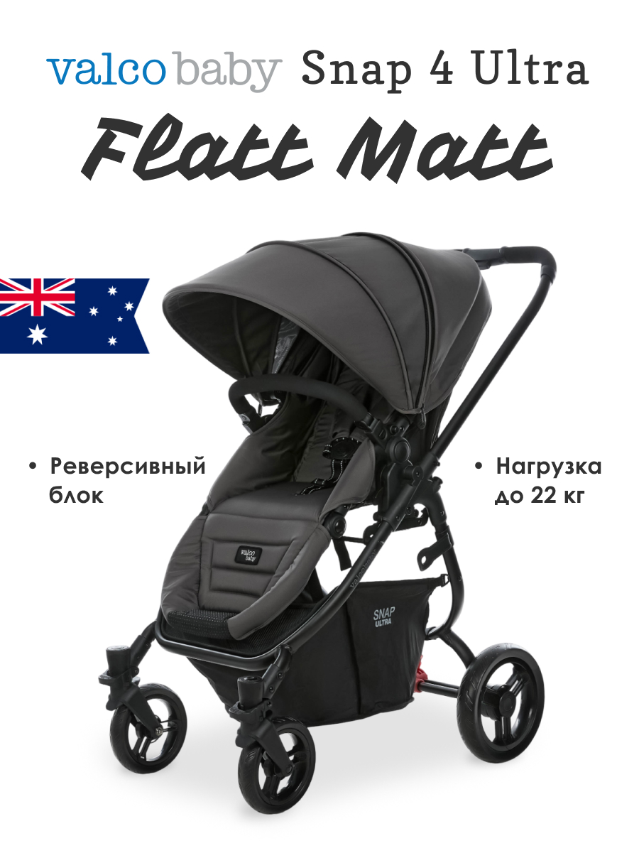 Коляска прогулочная Valco baby Snap 4 Ultra Flatt Matt серый - фото 1