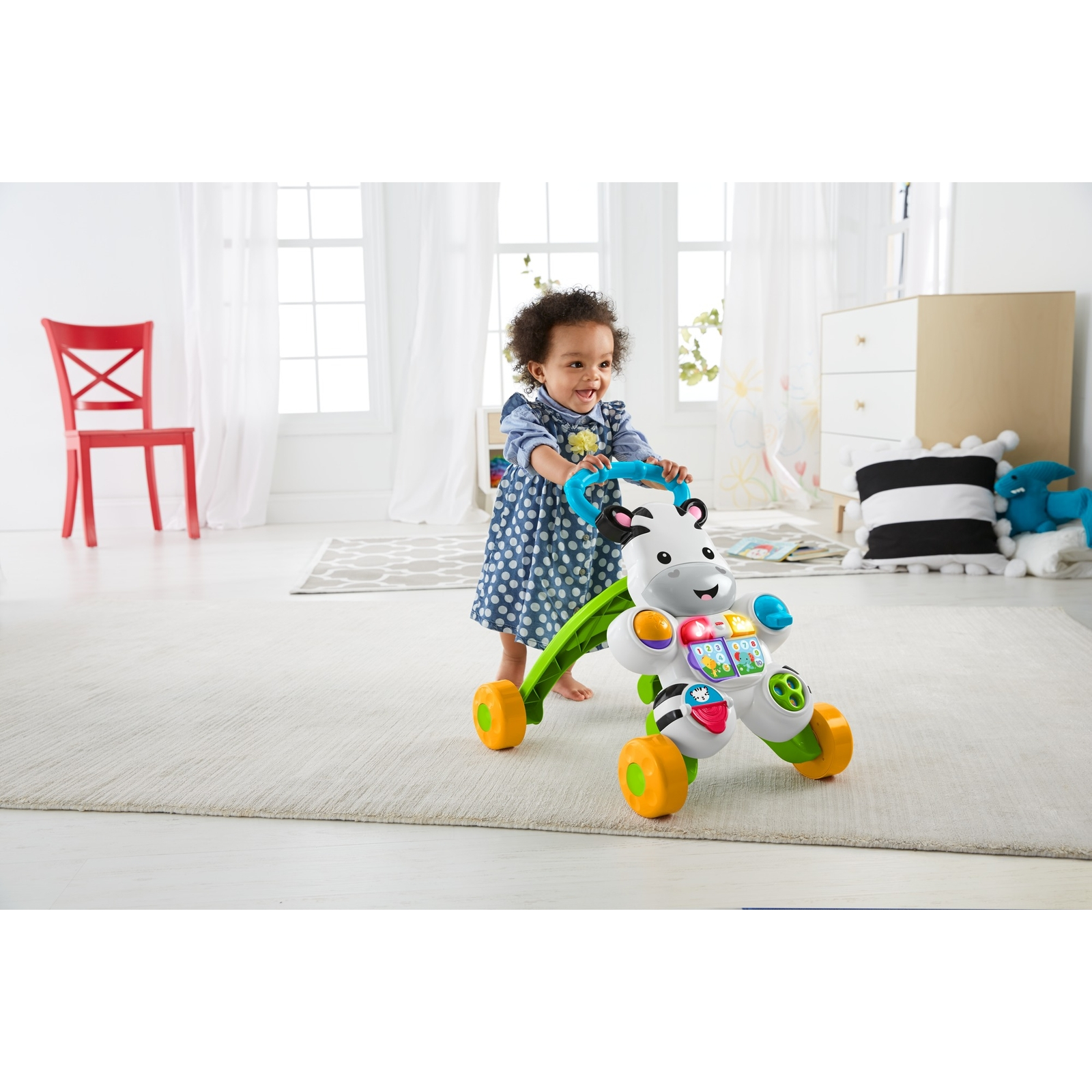 Ходунки Fisher Price Зебра с ручкой - фото 14