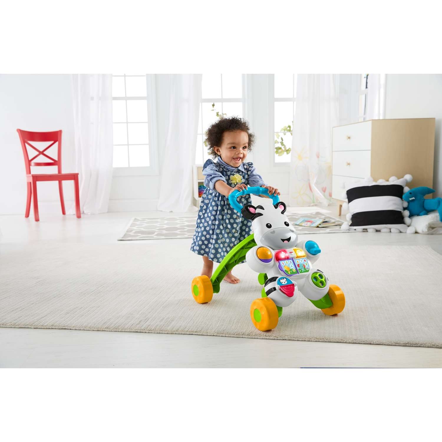 Ходунки Fisher Price Зебра с ручкой - фото 14