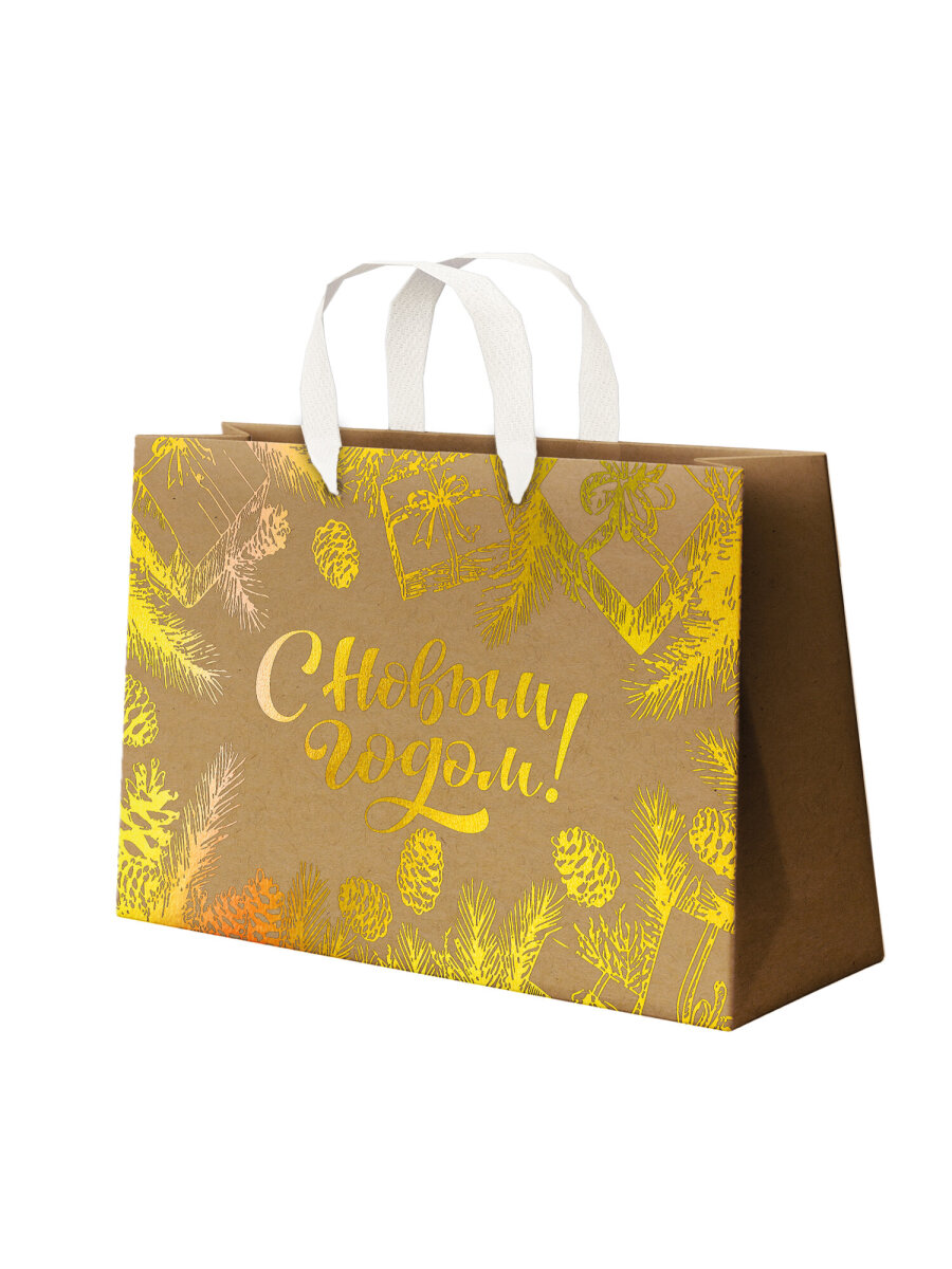 Пакет подарочный новогодний Золотая сказка пакетики для подарков и сладостей набор 4 штуки - фото 4