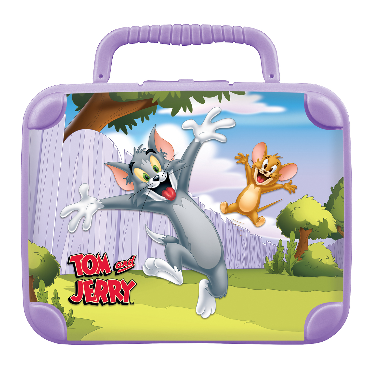 Контейнер Пластишка Tom and Jerry универсальный с ручкой и аппликацией Сиреневый в ассортименте - фото 2