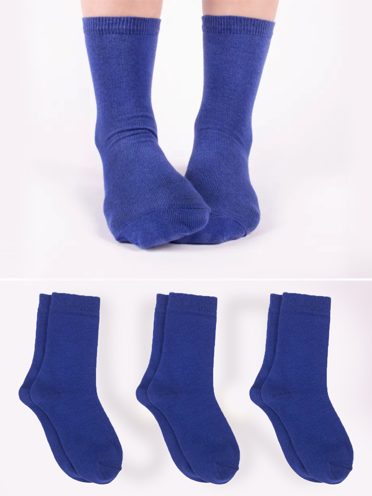 Носки 3 пары Babushka D3синий - фото 1