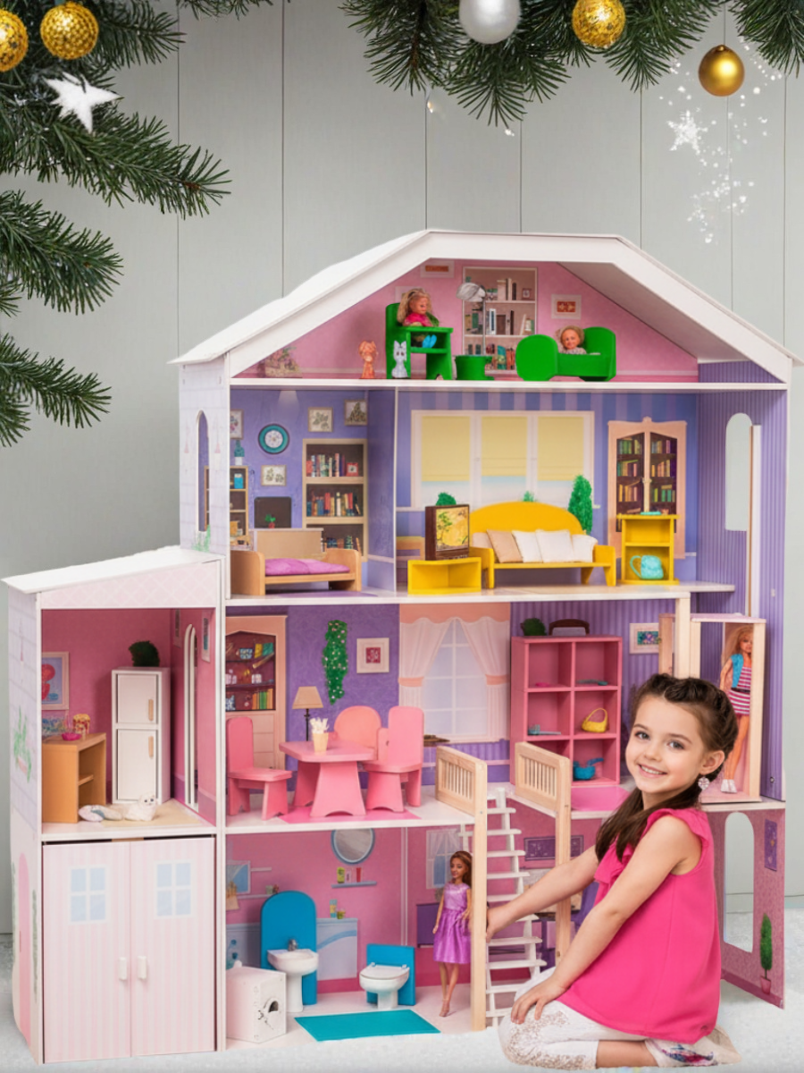 Домик для кукол PAREMO 135 см с мебелью PD316-03 - фото 1