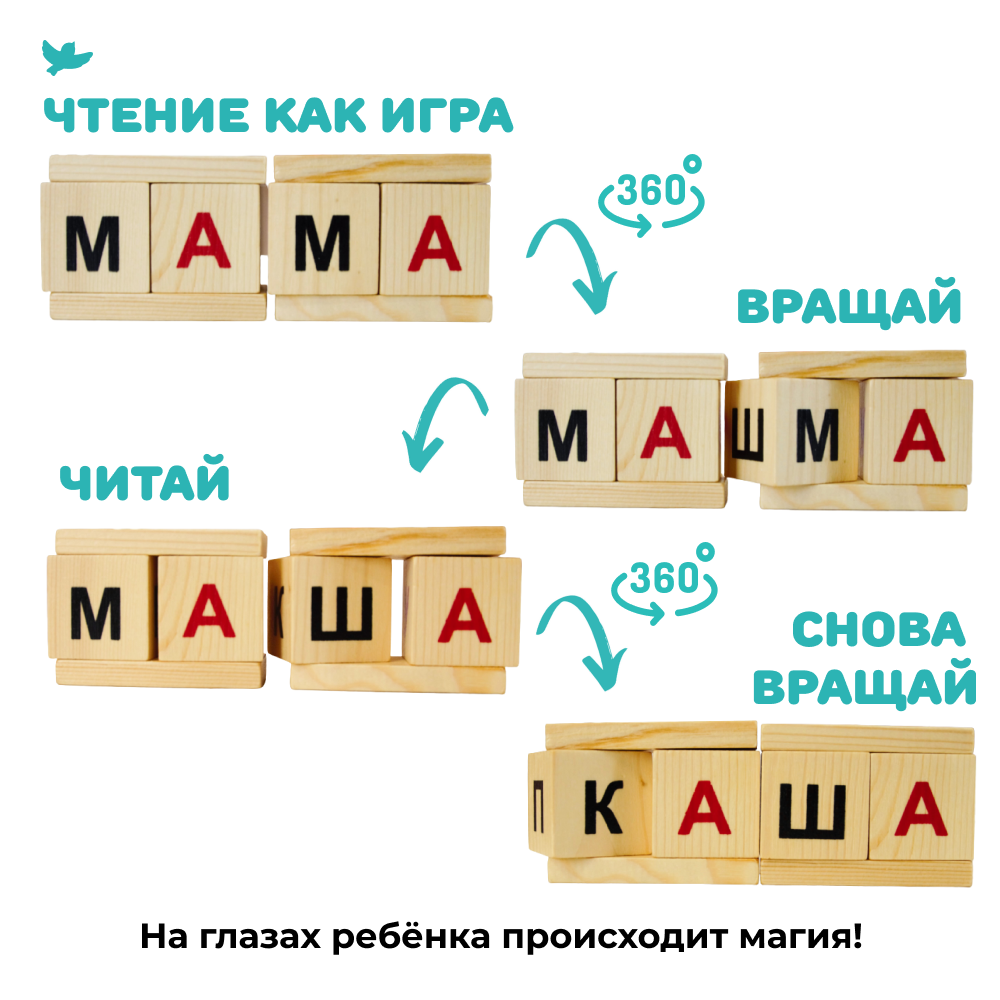 Кубики для обучения чтению Умницa Читаю легко - фото 5