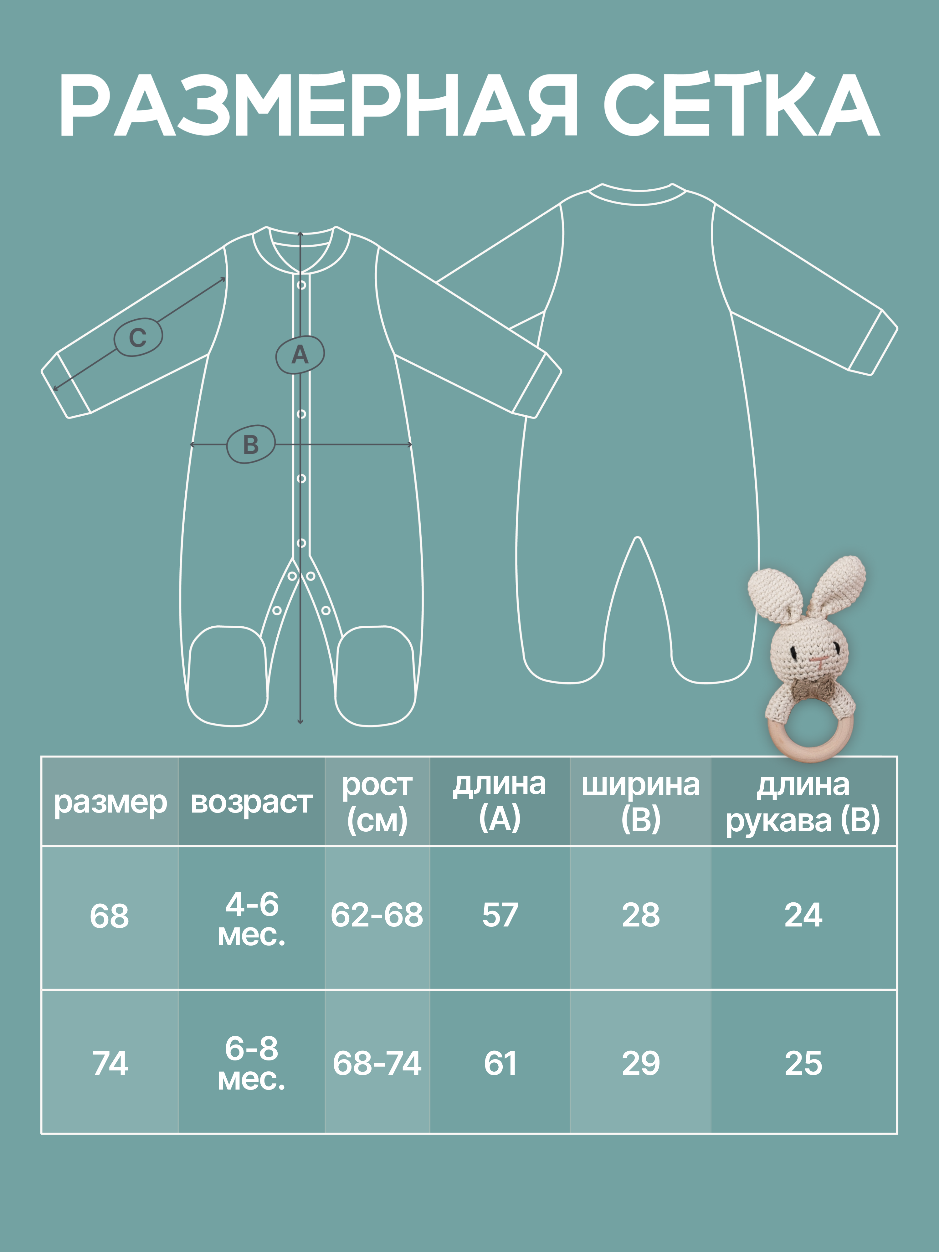 Комбинезон 3 шт MomKid N-MinkyV-2 - фото 4