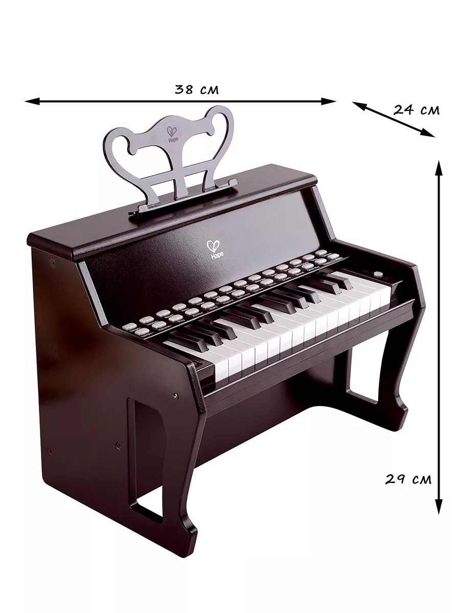 Игрушка музыкальная Hape Пианино черное детское пианино - фото 6