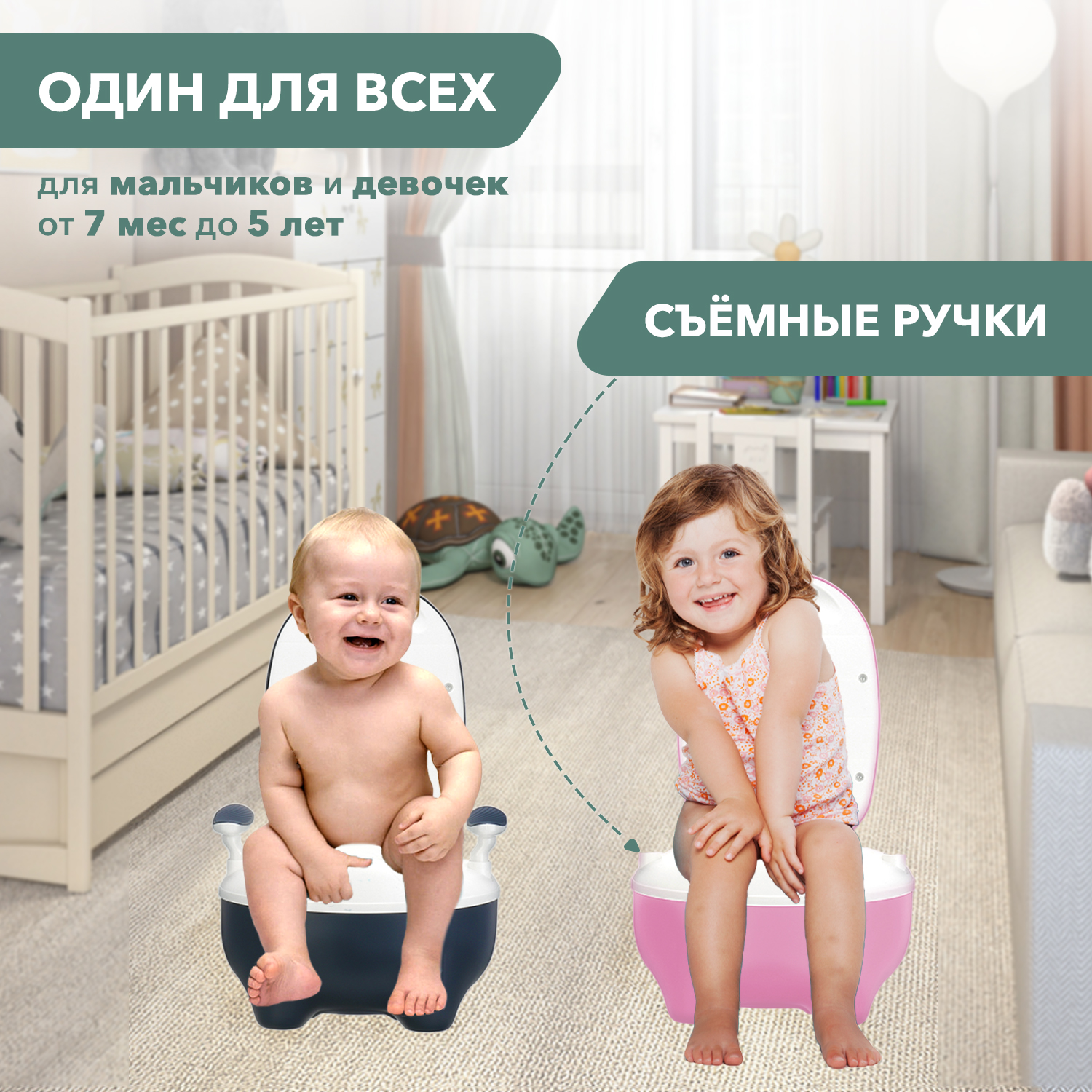 Горшок детский KUNDER со спинкой зеленый - фото 6