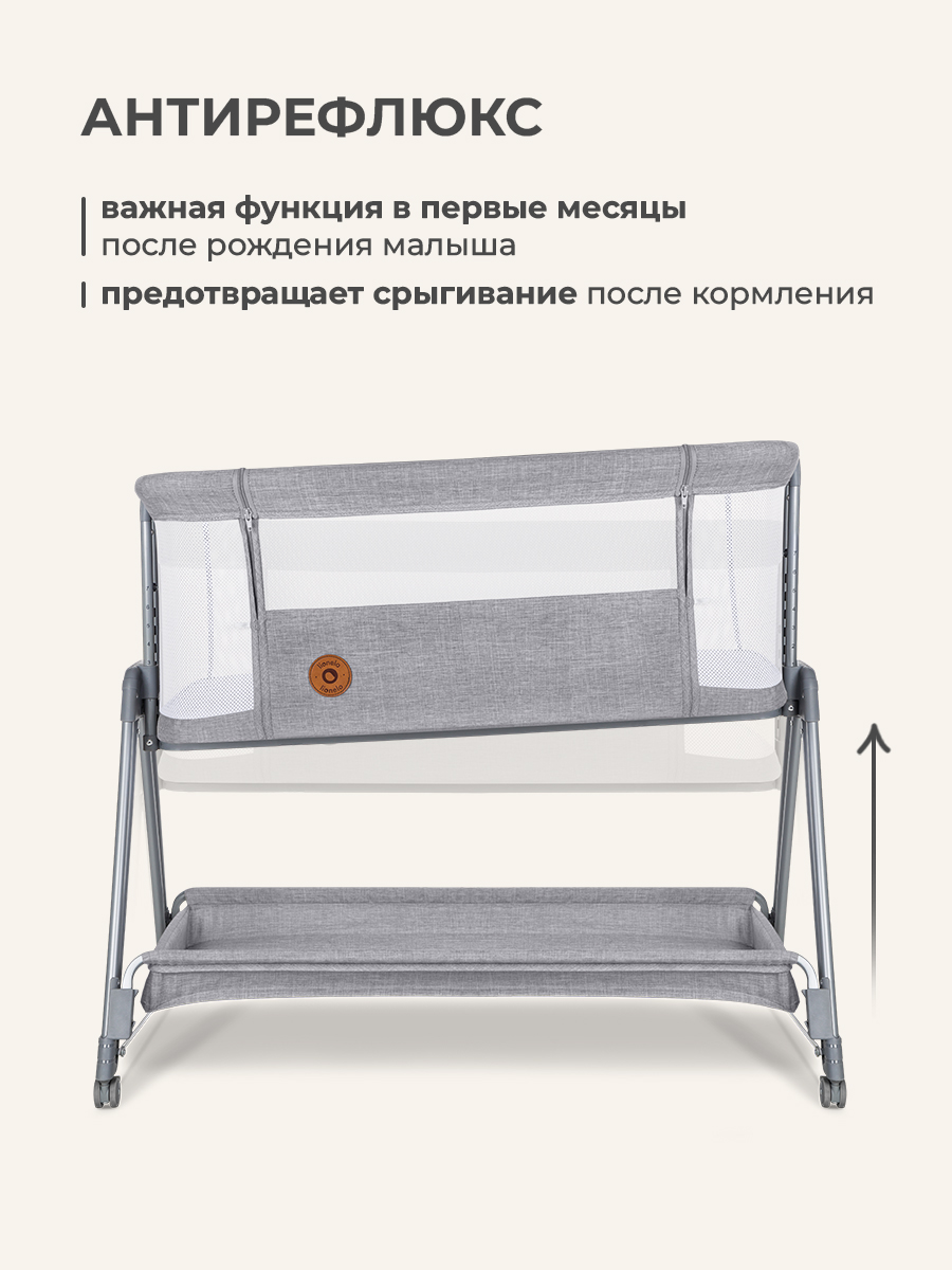 Колыбель Lionelo Luna Grey Concrete - фото 5