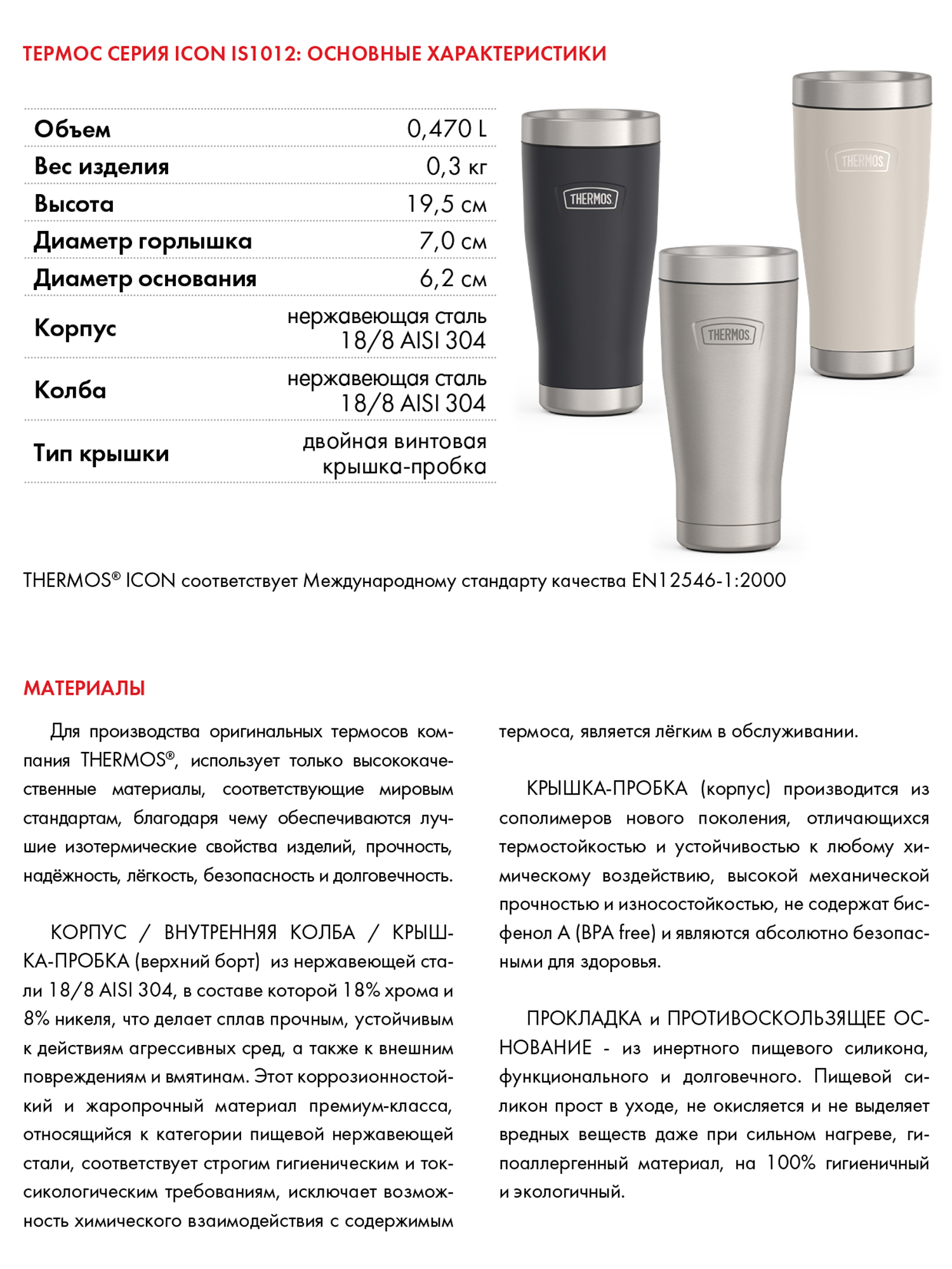 Термокружка для кофе чая 470 мл THERMOS ICON-1012 стальная – нержавеющая сталь герметичная тепло/холод 7/22 часа - фото 14