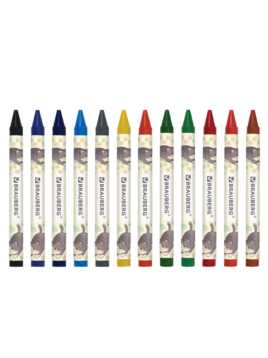 Восковые мелки Brauberg 12 шт. - фото 3