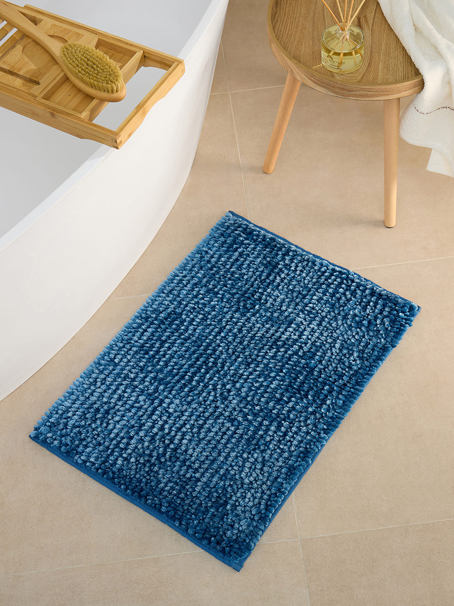 Коврик для ванной Arya Home Collection противоскользящий 50x70 Senfoni Синий - фото 3