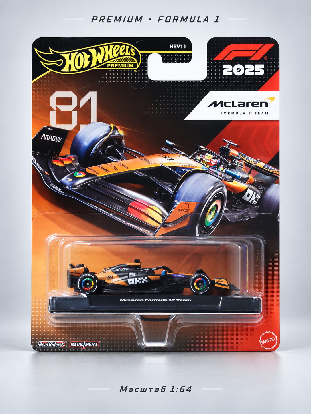 Болид Hot Wheels Premium Formula 1 JKD81 1:64 JKD81 - фото 1