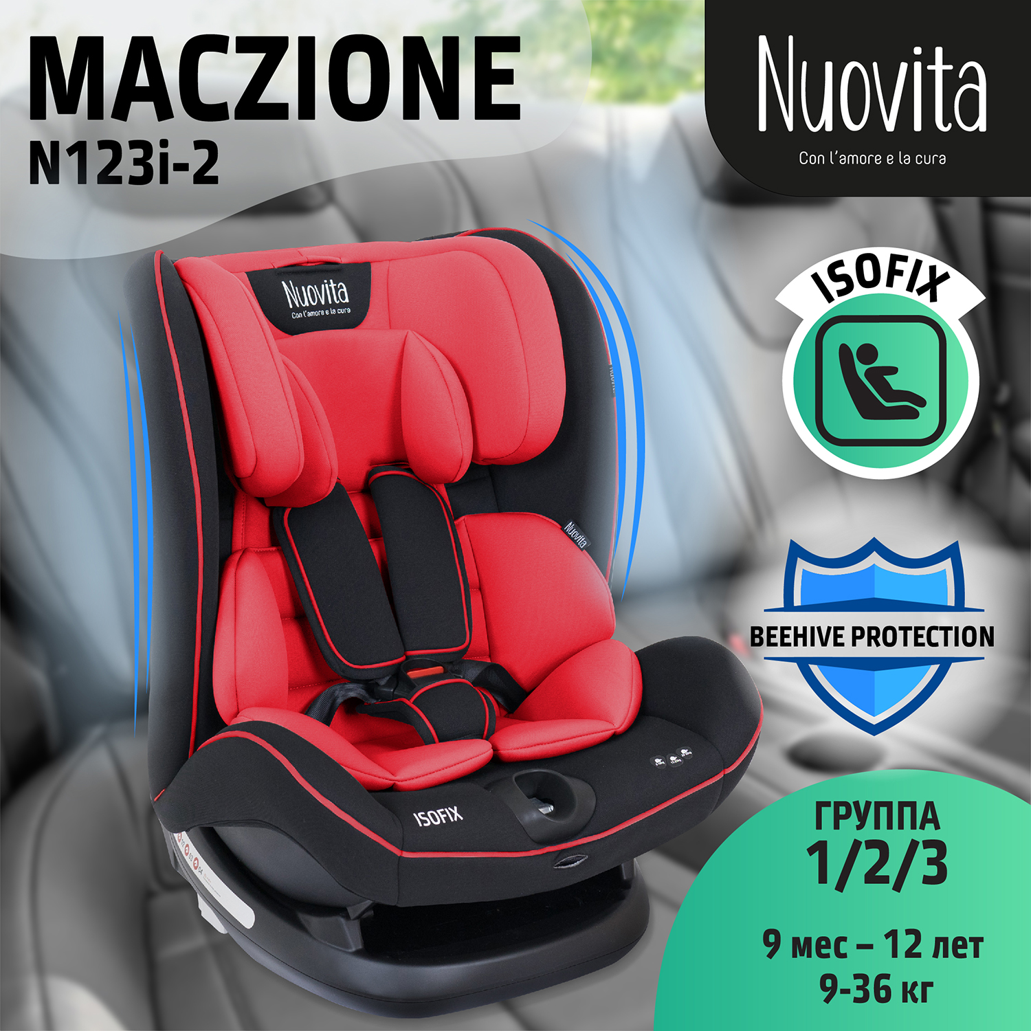 Автокресло Nuovita Isofix 1/2/3 (9-36 кг) - фото 2