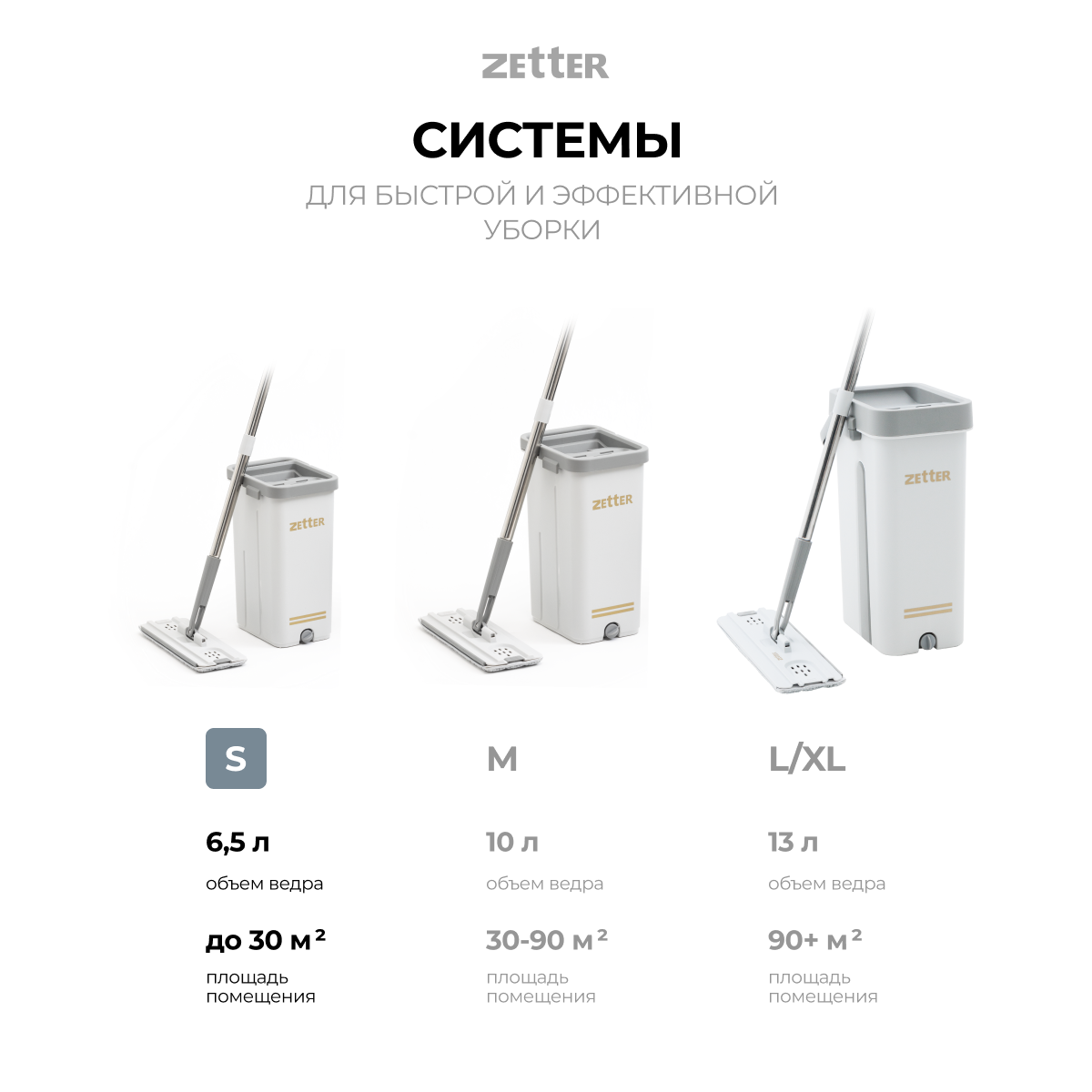 Система для уборк Zetter S 6.5 л 1 насадка - фото 4