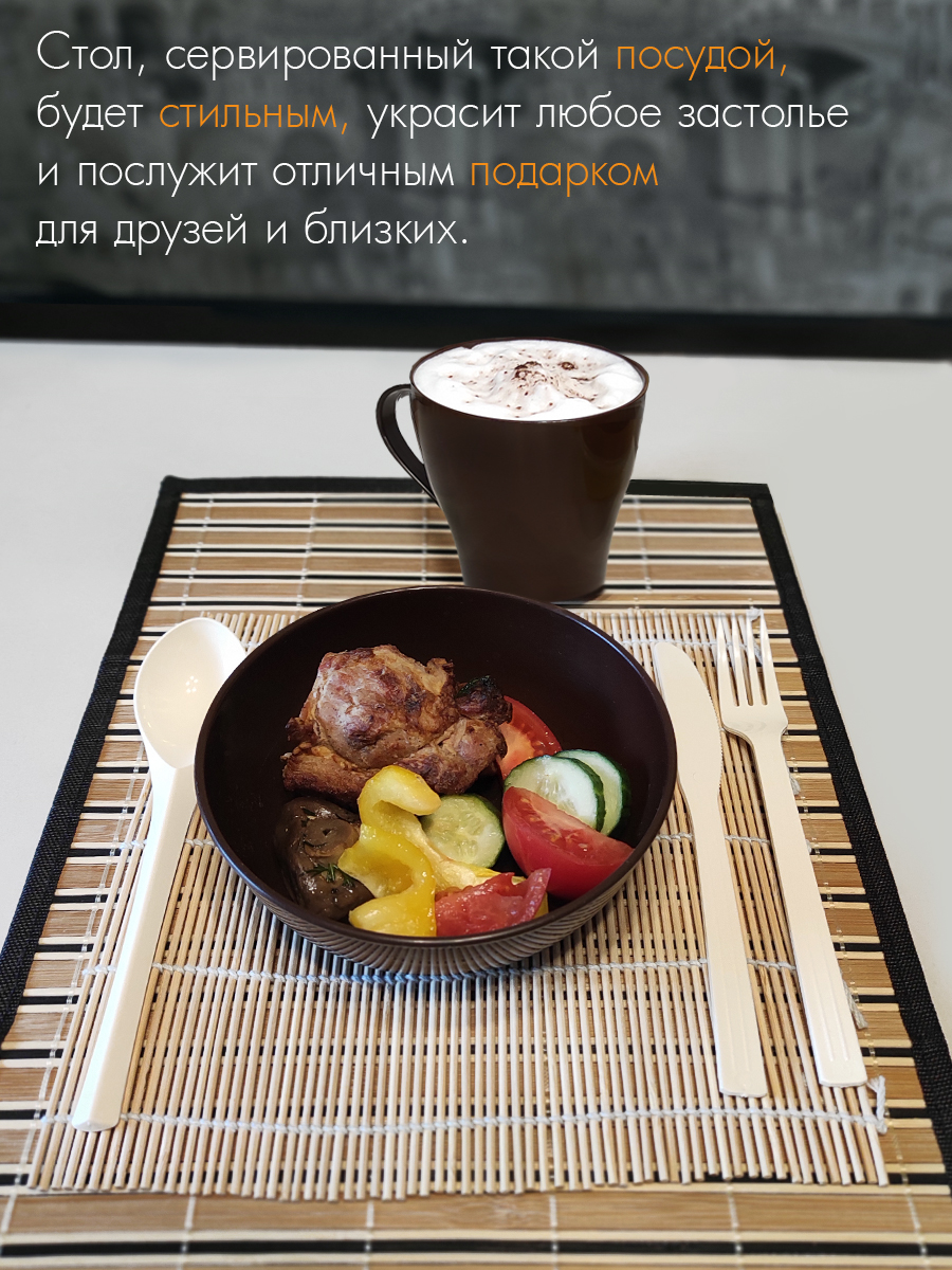 Набор посуды Solaris на 1 персону «Походный» шоколадный - фото 9