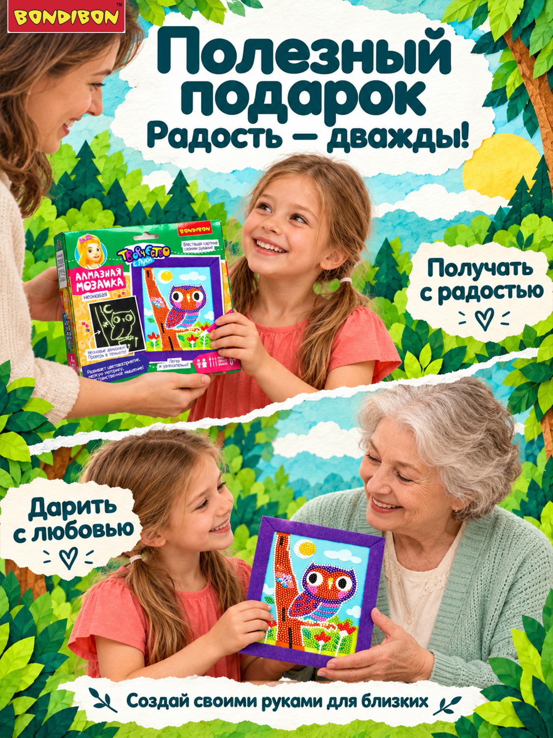 Алмазная мозаика Bondibon Картина Совушка - фото 9