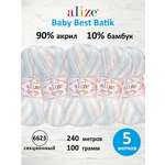 Пряжа для вязания Alize baby best batik бамбук акрил с эффектом антипиллинг 100 г 240 м 6623 секционный 5 мотков