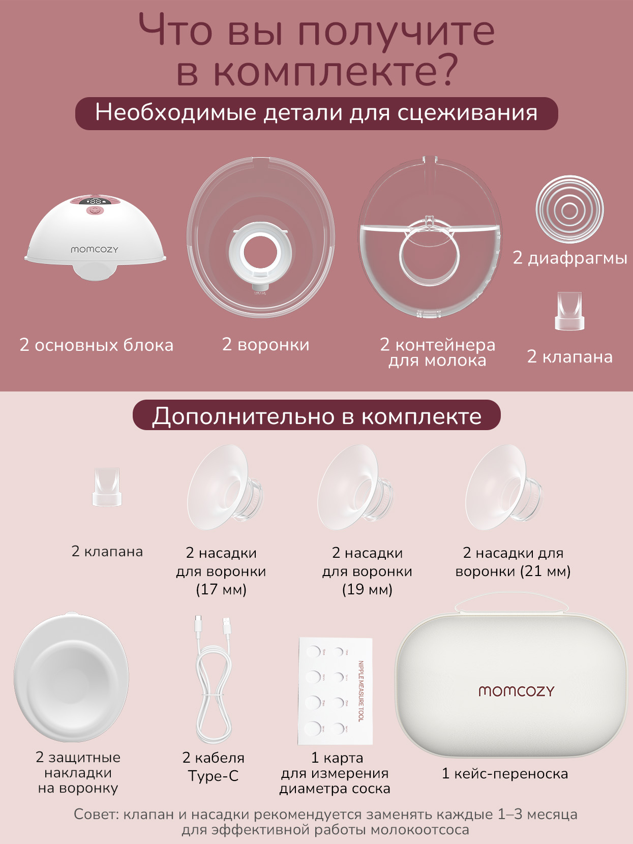 Молокоотсос электрический Momcozy M5, беспроводной, 2 шт - фото 8