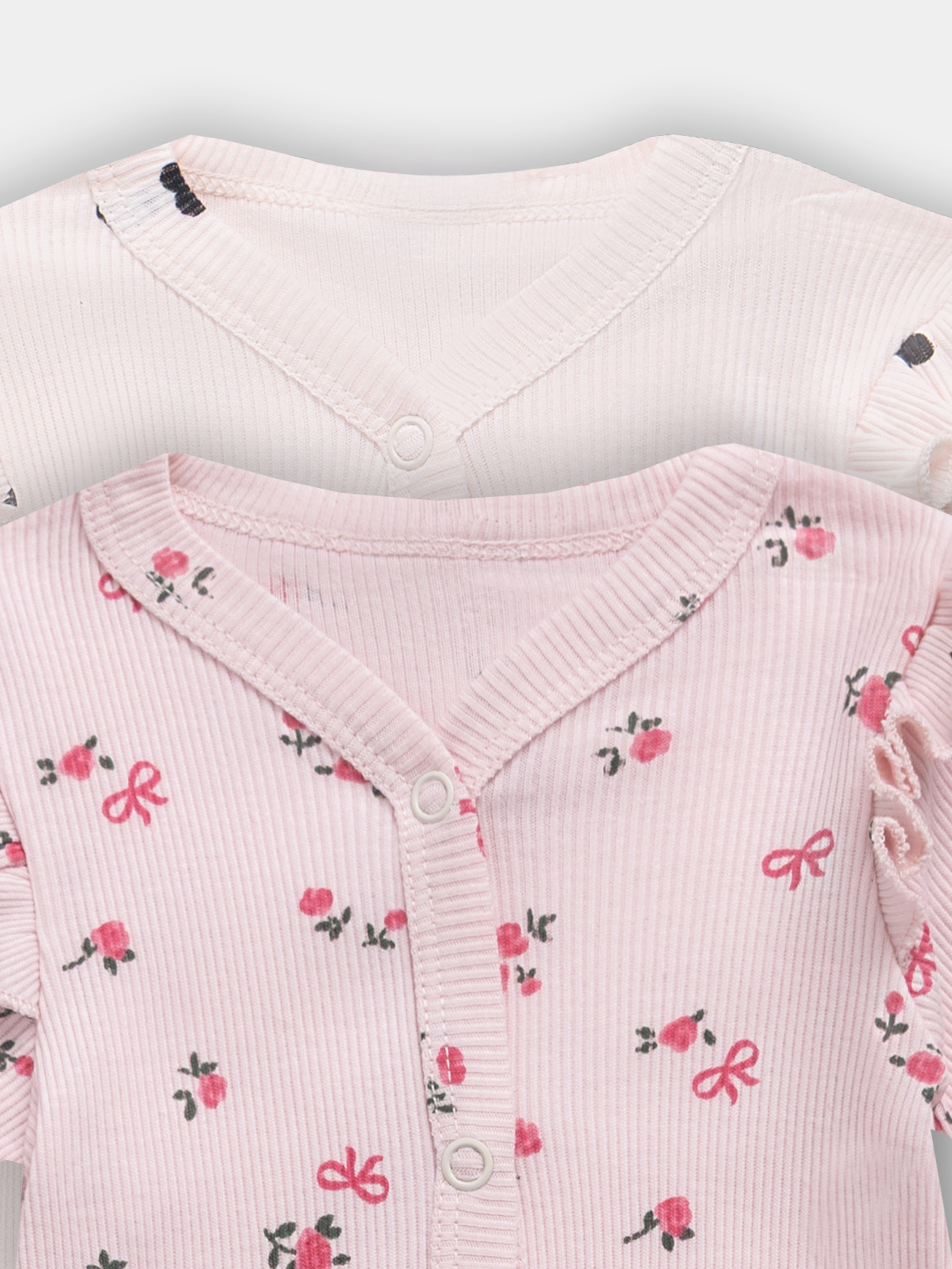 Комбинезон 2 шт Mark Formelle (Марк Формэль) 14007-2/сердца на св.розовом +цветочки на розовом - фото 6