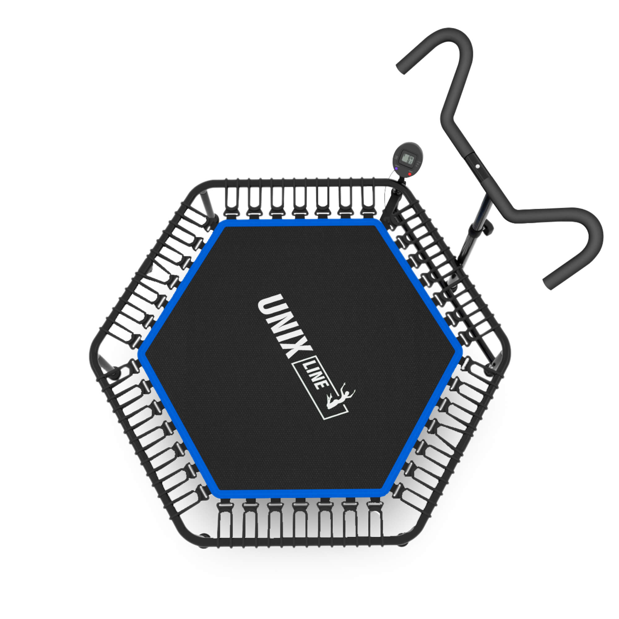 Батут fitness pro blue UNIX line спортивный с ручкой диаметр 125см до 130 кг счетчик прыжков - фото 17