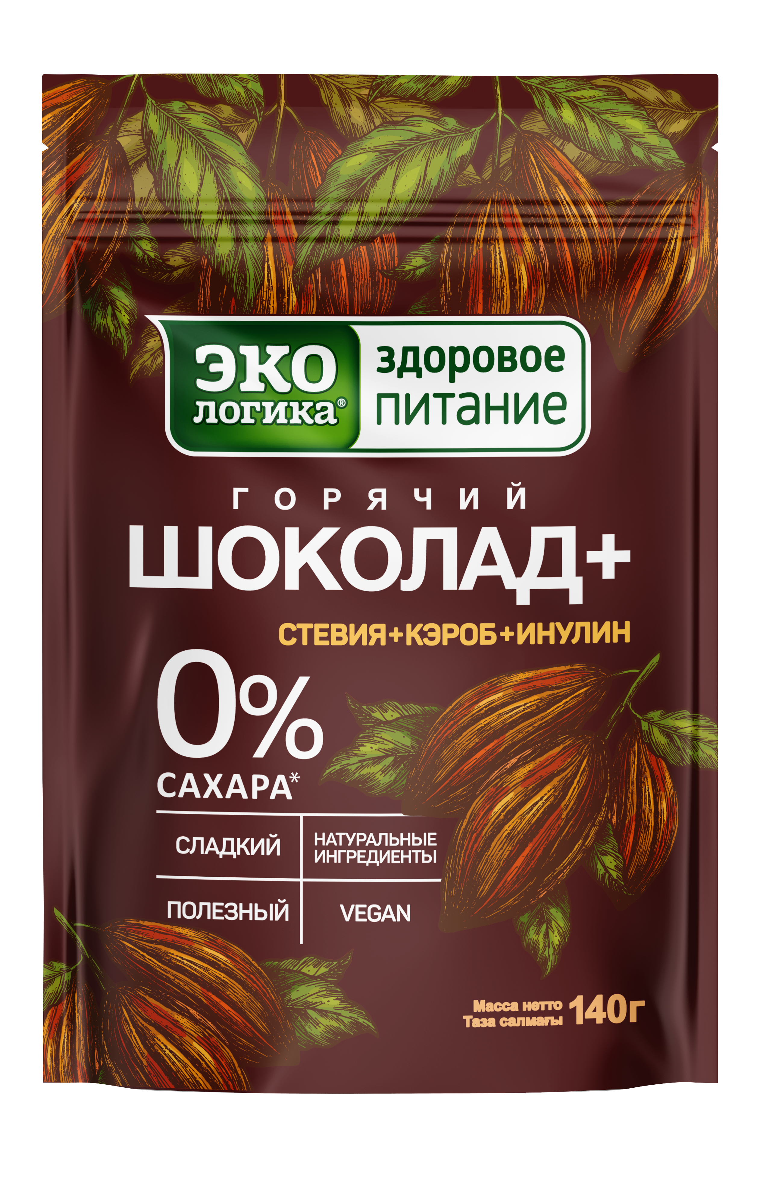Какао-напиток растворимый ЭКОлогика «Шоколад плюс» пакет 140 гр - фото 1