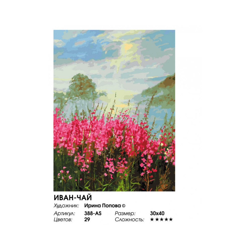 Картина по номерам Белоснежка Иван-чай - фото 3