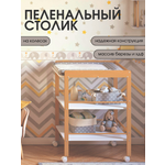 Пеленальный столик Mr Sandman Effect на колесиках белый дуб крафт золотой