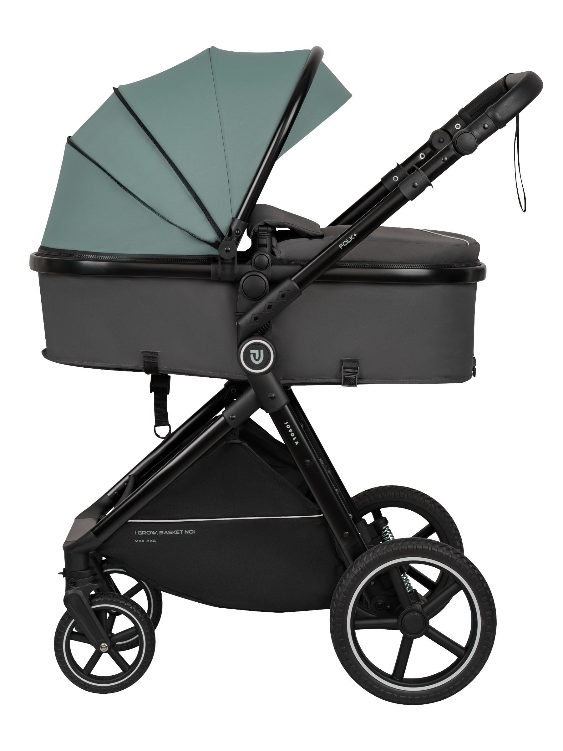 Коляска трансформер JOVOLA Folk+ 3в1 зеленый - фото 15