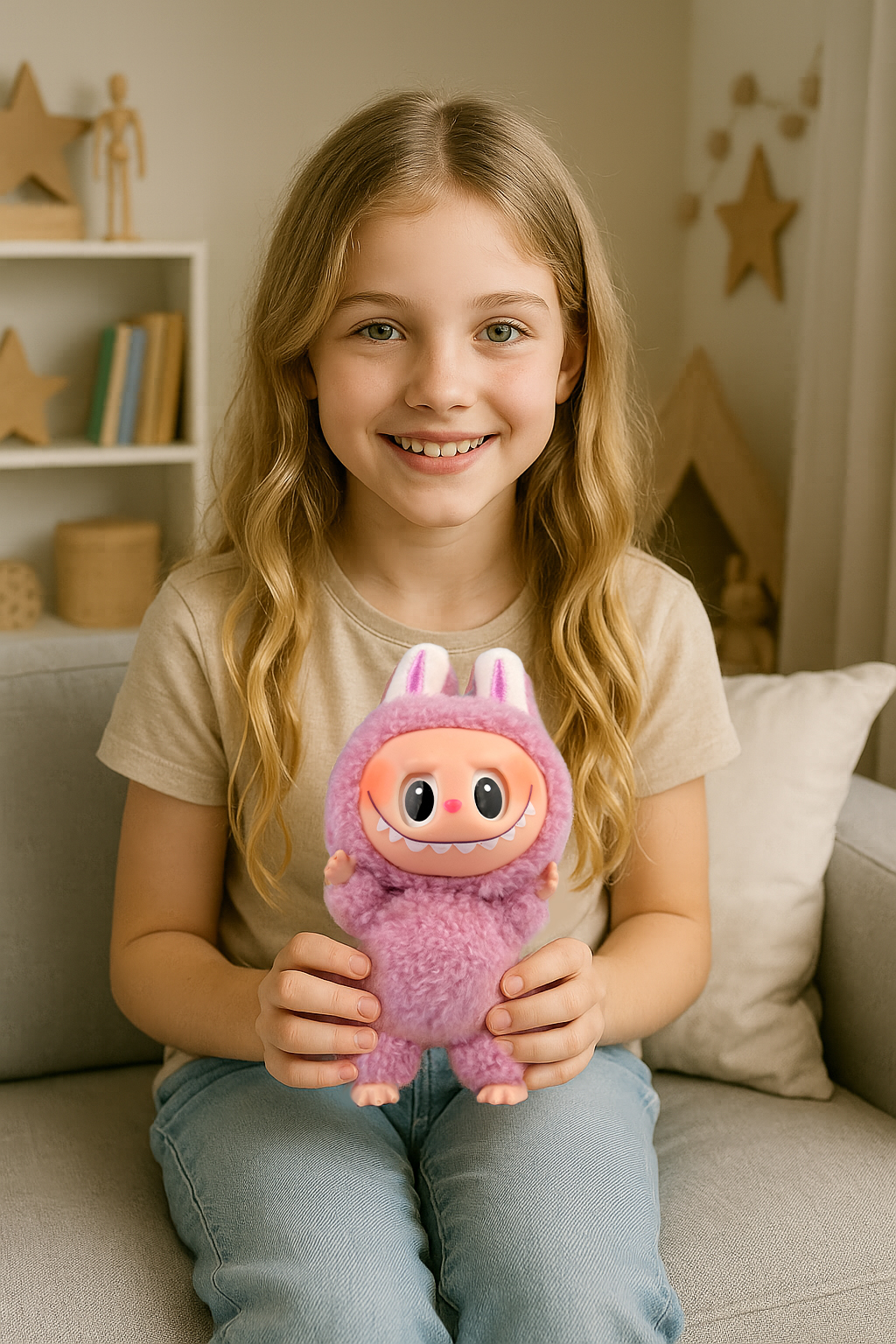 Брелок Labubu розовый - фото 9