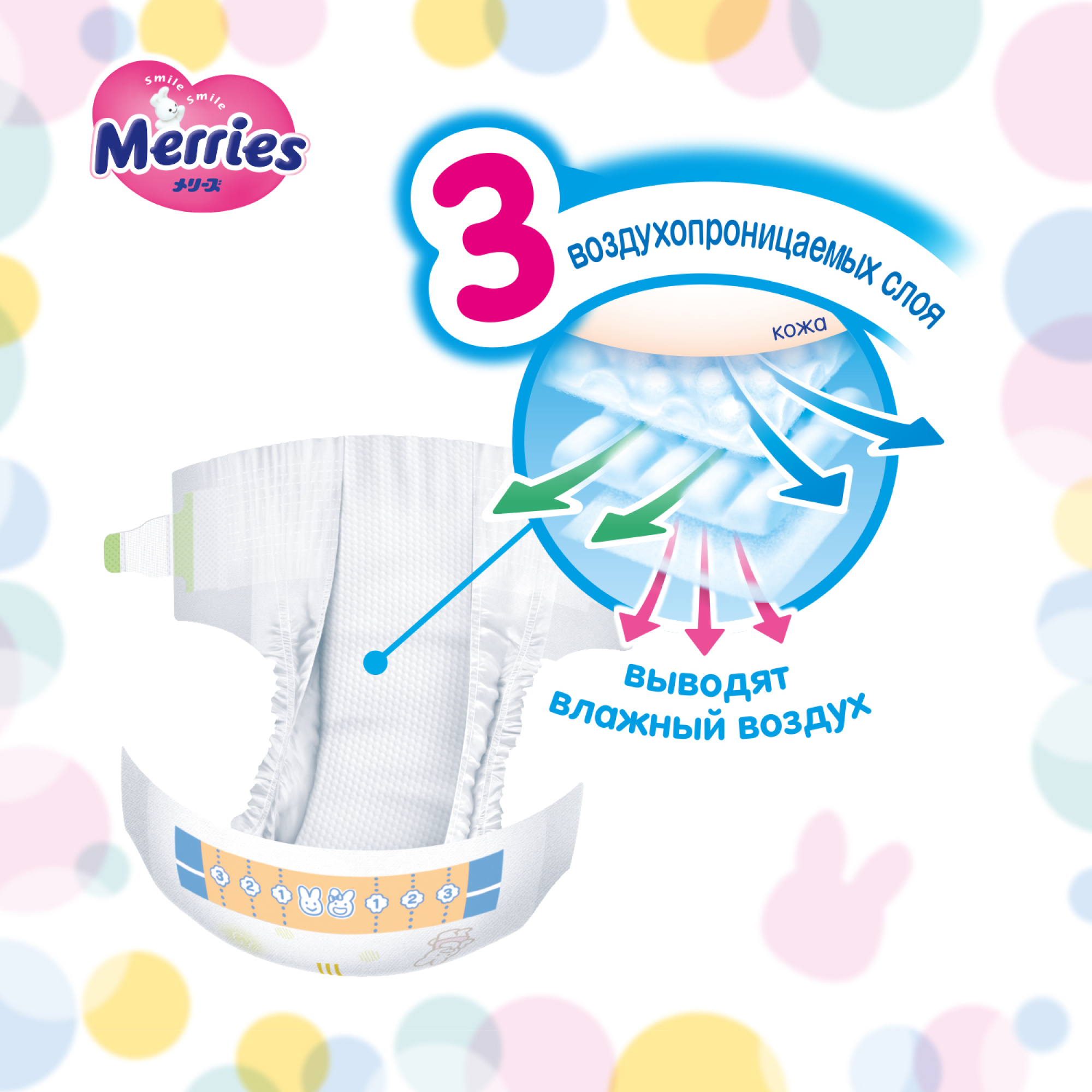 Подгузники Merries L (9-14 кг) 108 шт. - фото 5
