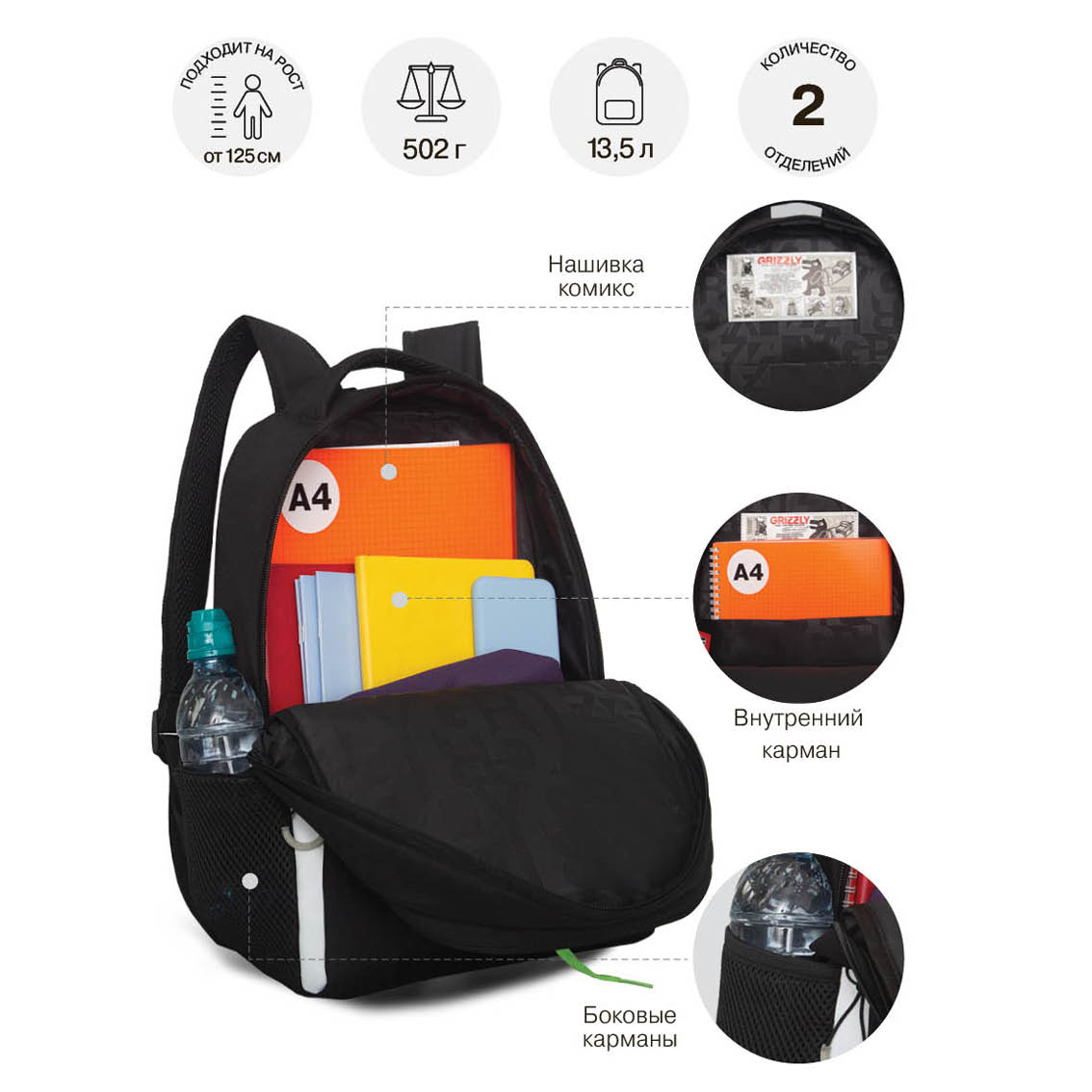 Рюкзак Grizzly для мальчика - фото 8