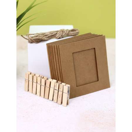 Крафтовые фоторамки iLikeGift Classic kraft 9х9.5см 10шт