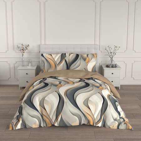 Комплект постельного белья для SNOFF сатин Брайн двуспальный 4 предм.