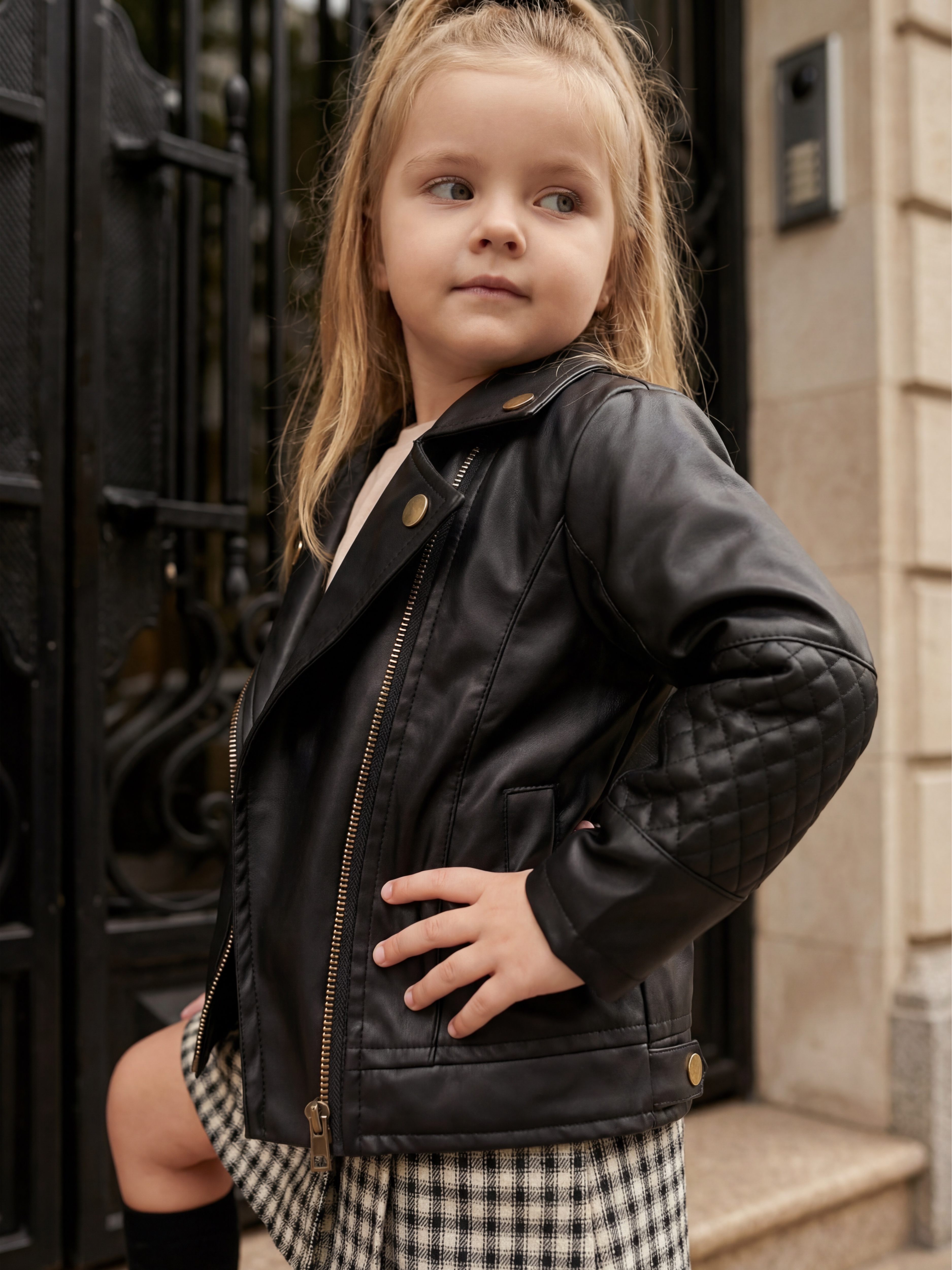 Куртка кожаная Artcher kids Jacket0002black - фото 7