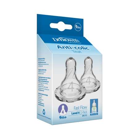 Соска Dr Browns Anti-Colic силикон (для густых жидкостей) 2 шт.
