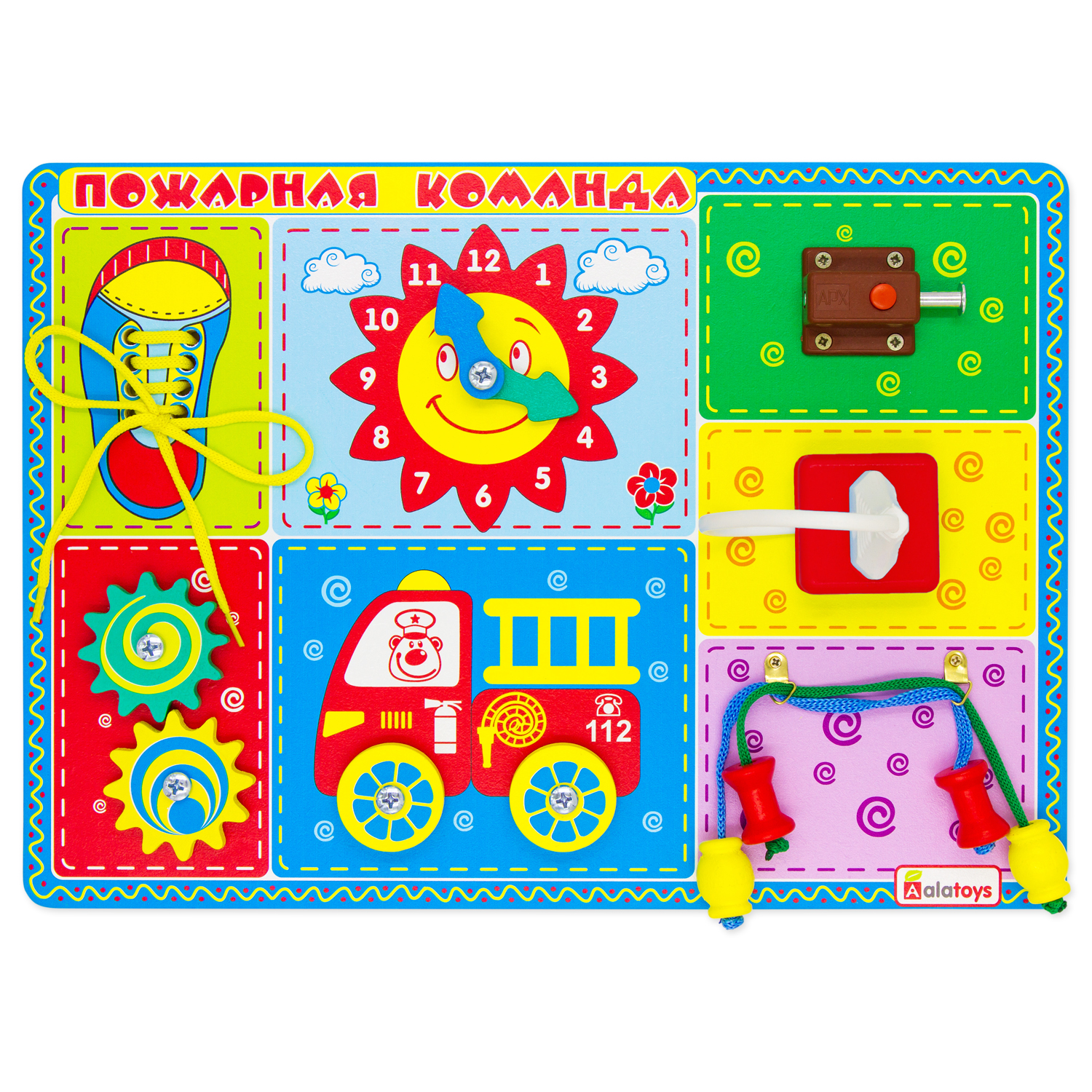 Игрушка Alatoys бизиборд Пожарная машина - фото 1