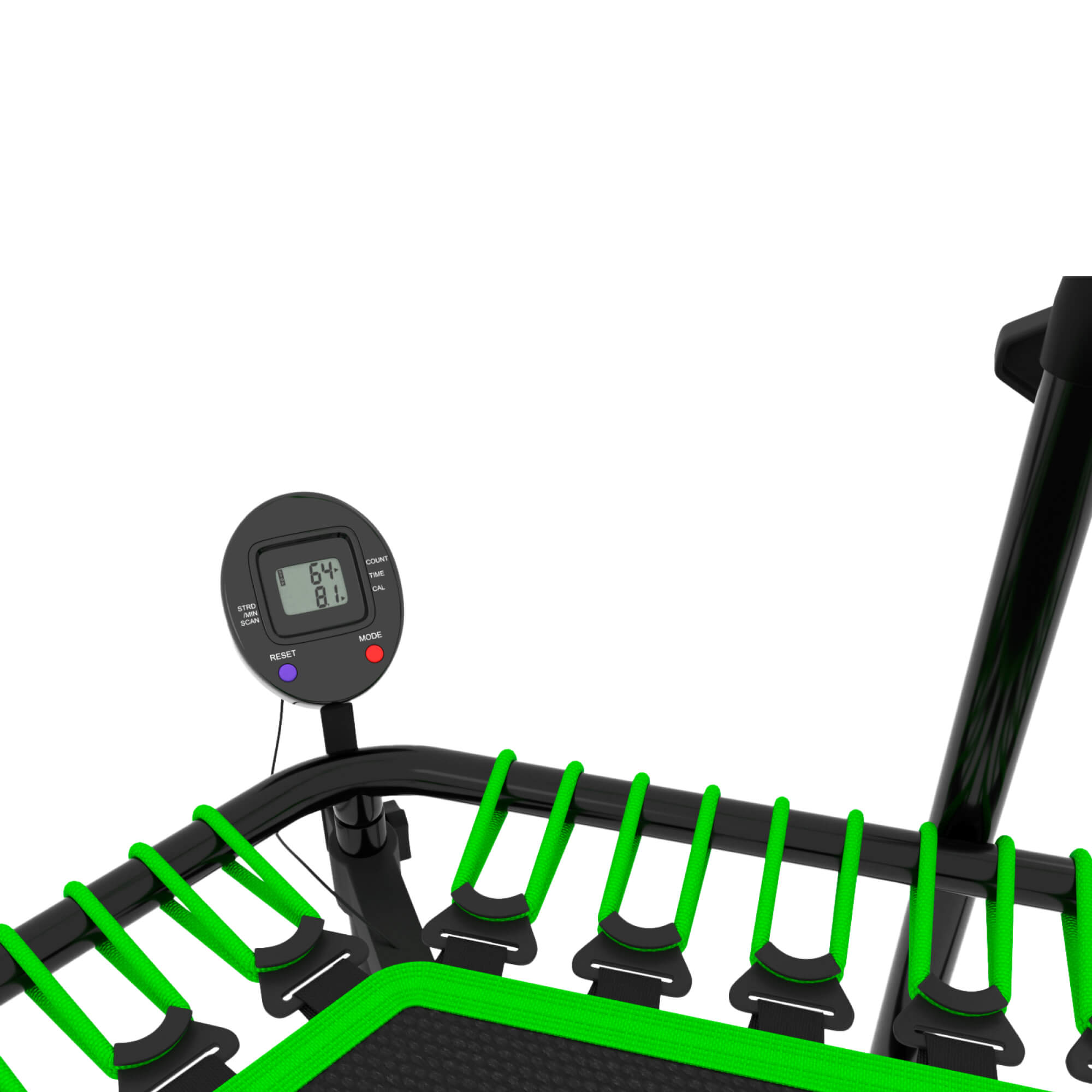 Батут спортивный с ручкой UNIX line Fitness pro green диаметр 125 см до 130 кг счетчик прыжков для джампинга - фото 21