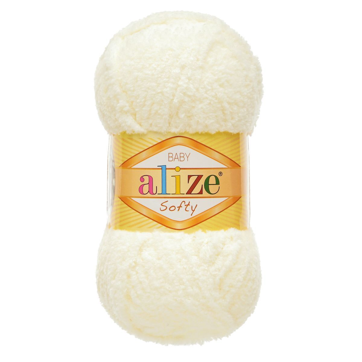 Пряжа для вязания Alize softy 50 гр 115 м микрополиэстер мягкая фантазийная 62 светло-молочный 5 мотков - фото 4