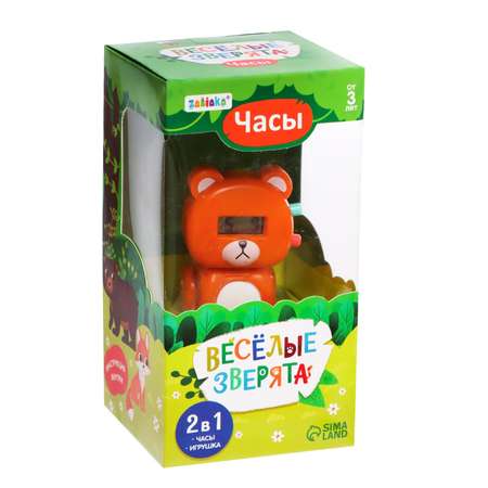 Часы Zabiaka «Весёлые зверята: Мишка» цвет оранжевый