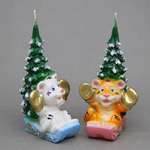 Свеча "Тигренок на санках"