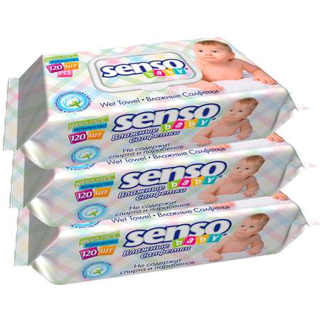 Влажные салфетки SENSO BABY антибактериальные 360 шт.