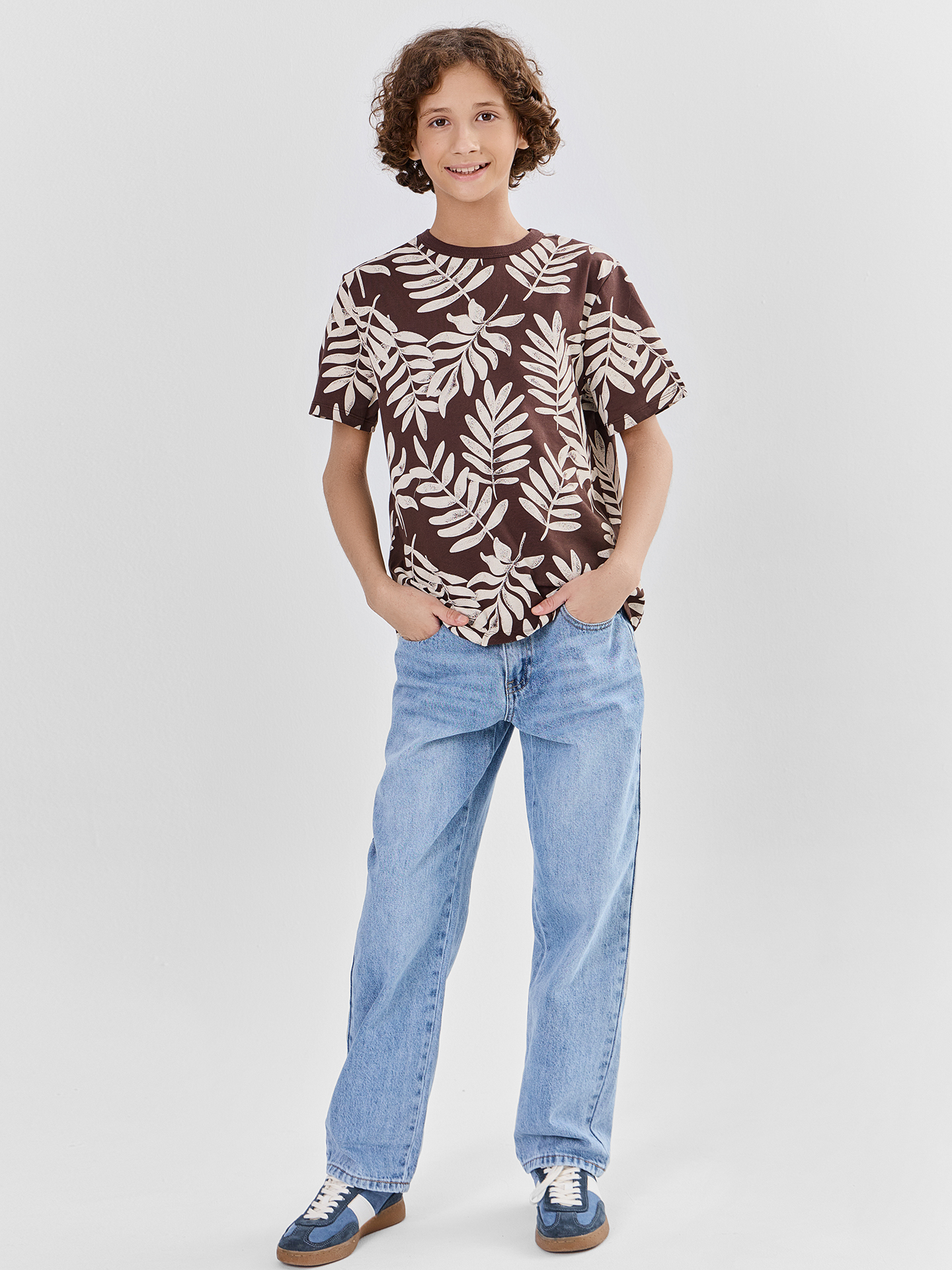 Футболка Mark Formelle (Марк Формэль) 113397/листья на шоколадном - фото 1