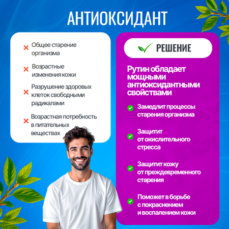 Рутин 100 мг Green Leaf Formula для сердца и сосудов для капилляров от варикоза
