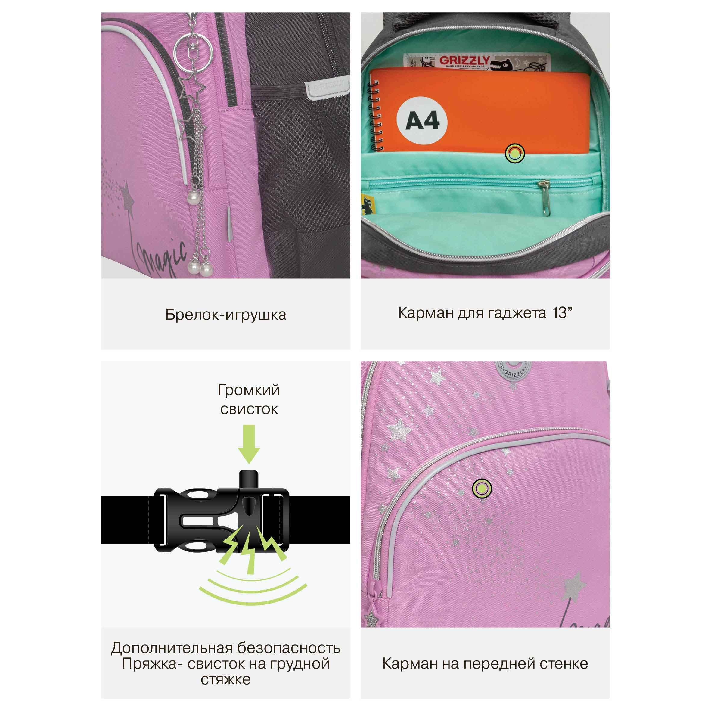 Рюкзак Grizzly для девочки - фото 11